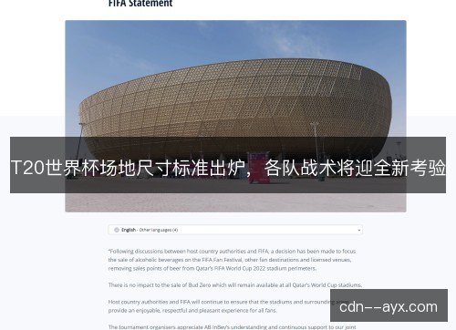 T20世界杯场地尺寸标准出炉，各队战术将迎全新考验